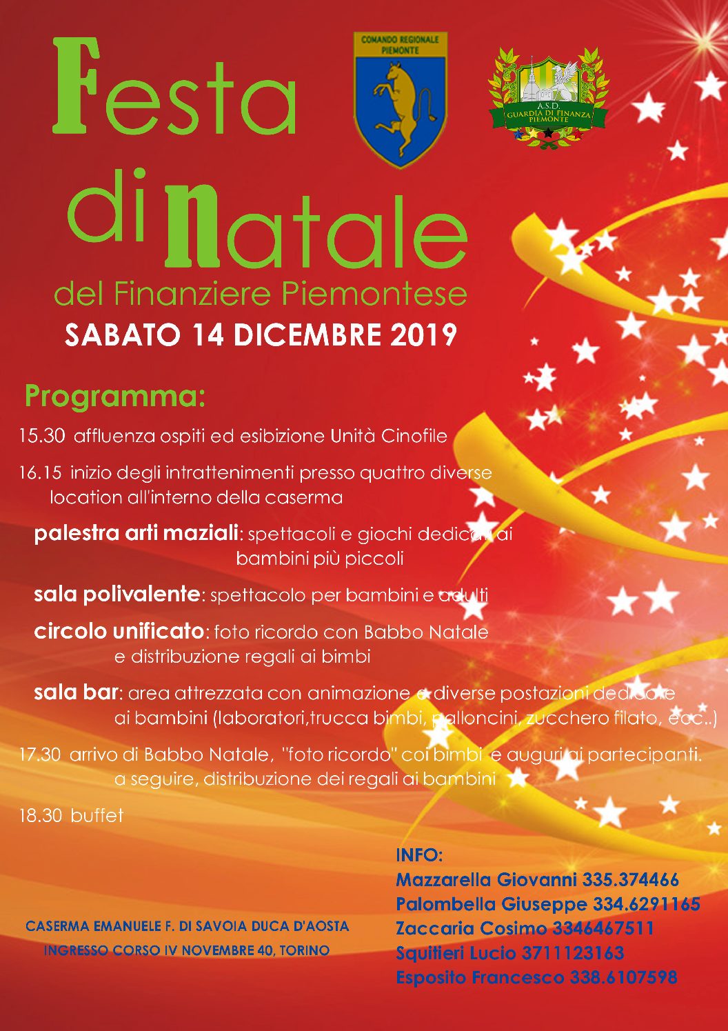 La Festa Del Natale.Festa Di Natale Del Finanziere Piemontese 2019 A S D Guardia Di Finanza Piemonte